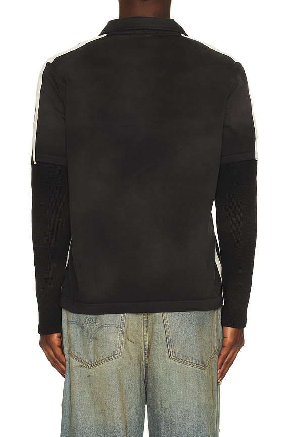 view 2 of 5 Academy Polo Double Sleeve Thermal in Vintage Black