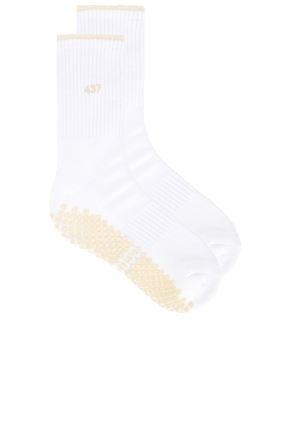 view 1 of 4 The Reformer Socks in White & Cream