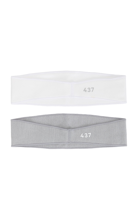view 2 of 2 The Contour Headband in White & Heather Grey