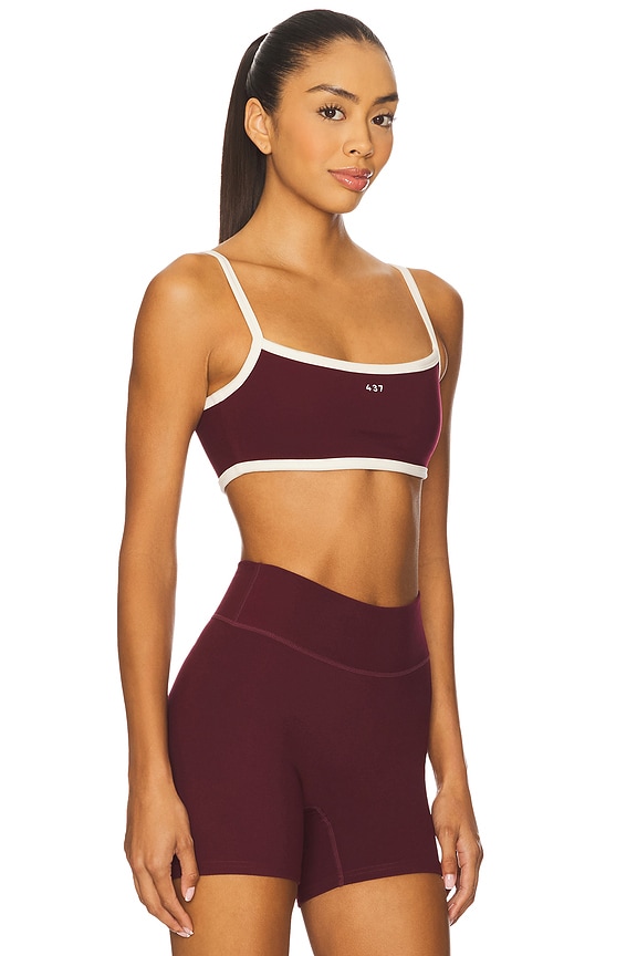 view 2 of 4 The Micro Sports Bra in Black Cherry & Cream