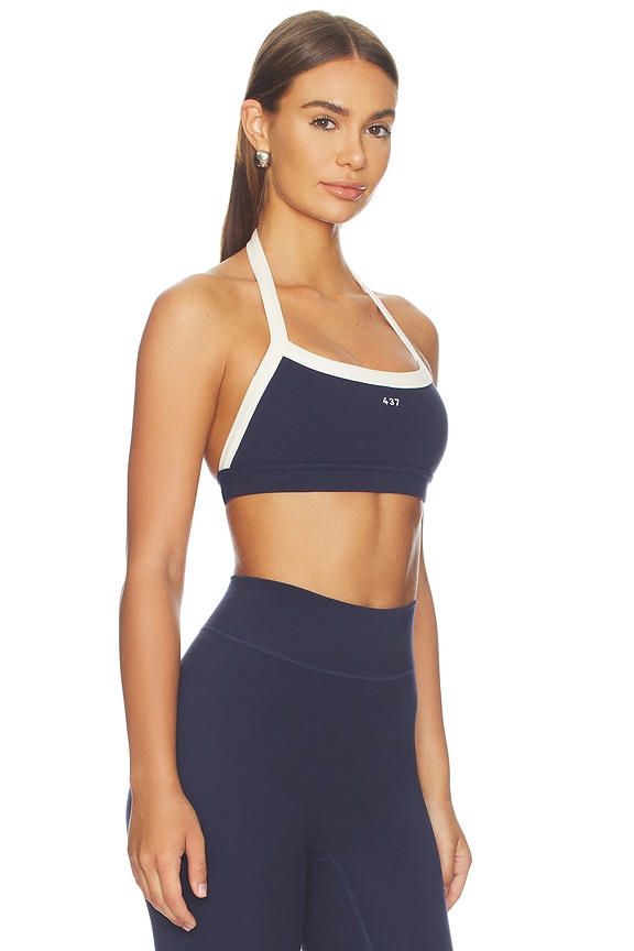 view 2 of 4 BRASSIÈRE DE SPORT THE HALTER in Navy & Cream