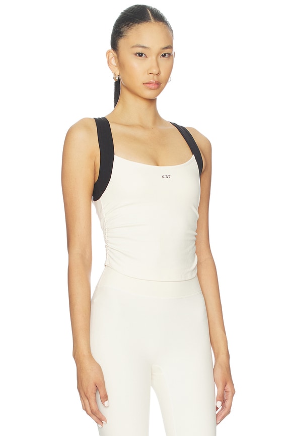 view 2 of 4 The Sculpt Tank Top in Cream & Black