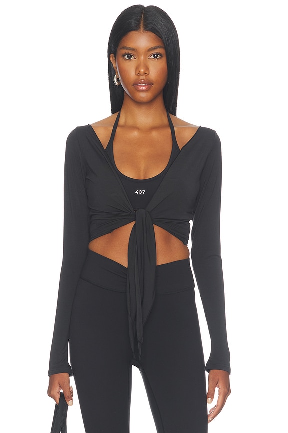 view 2 of 5 The Ballet Wrap Top in Black