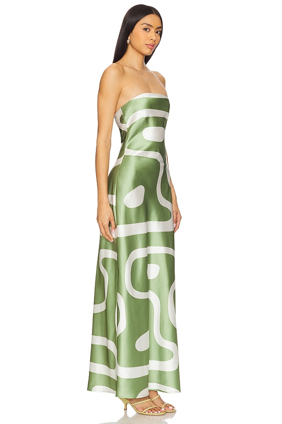 view 2 of 3 Shona Dress in Green Abstract Print