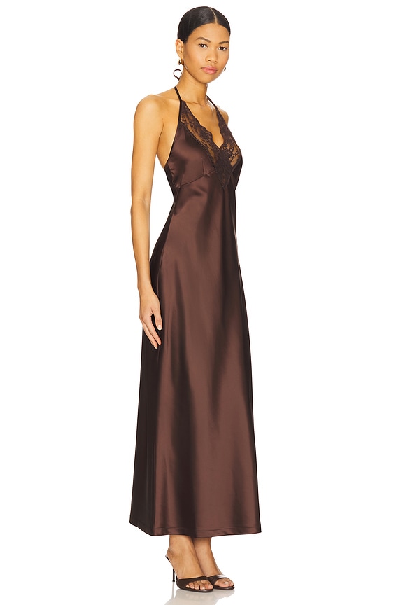 view 2 of 3 Blair Halter Dress in Brown