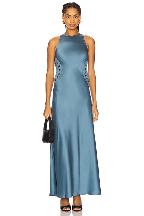 view 2 of 4 Aver Satin Maxi Dress in Blue