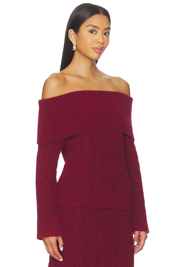 view 2 of 4 TOP STYLE PULL DALIA BARDOT in Burgundy
