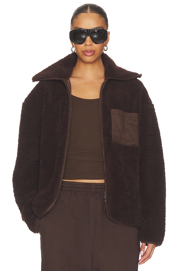 view 1 of 4 Zara Zip Up Fleece in Chocolate