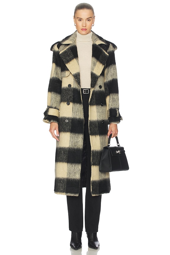 view 1 of 4 Carey Coat in Black & Cream Check