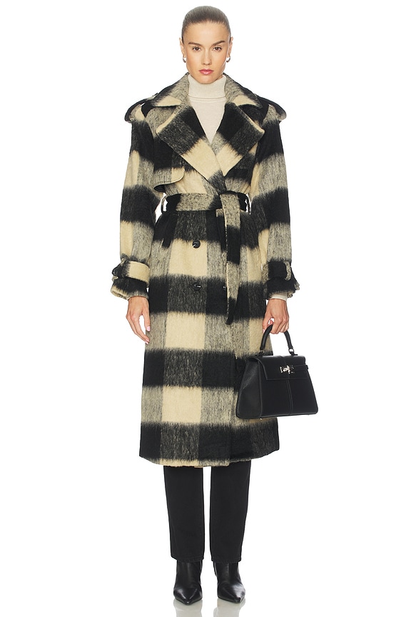 view 2 of 4 Carey Coat in Black & Cream Check