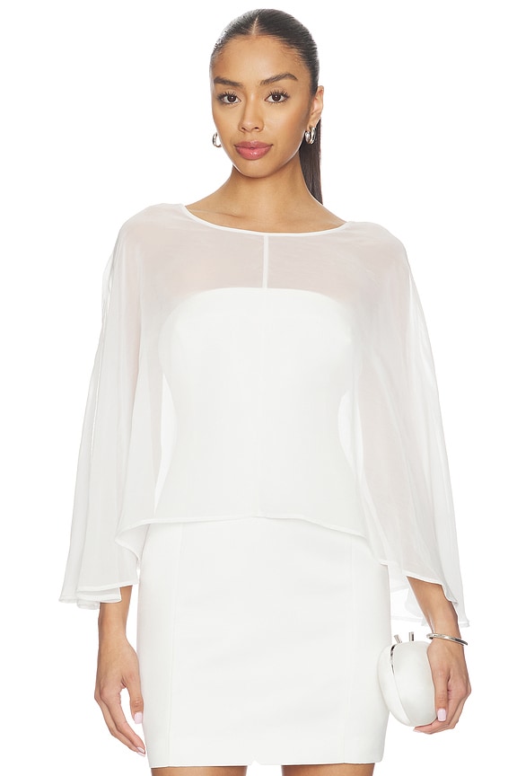 view 1 of 4 Edwina Chiffon Cape in Cream