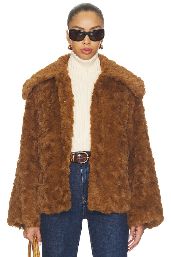 view 2 of 5 Etienne Faux Fur Jacket in Chestnut