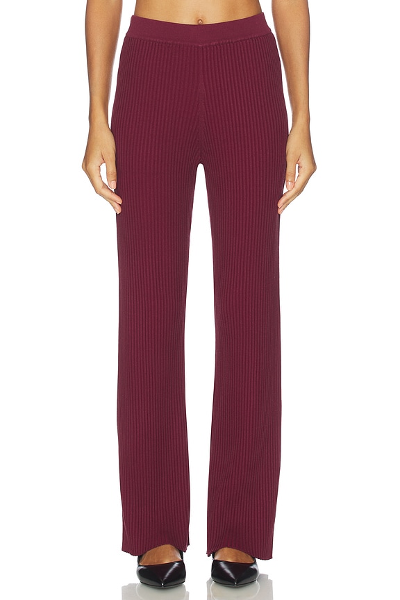 view 1 of 6 Calrine Knit Trouser in Burgundy