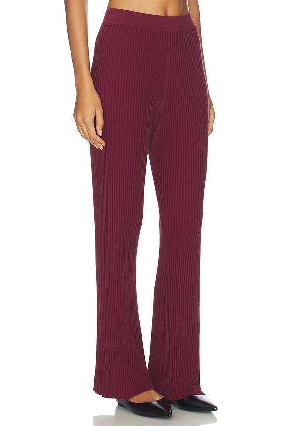 view 2 of 6 Calrine Knit Trouser in Burgundy