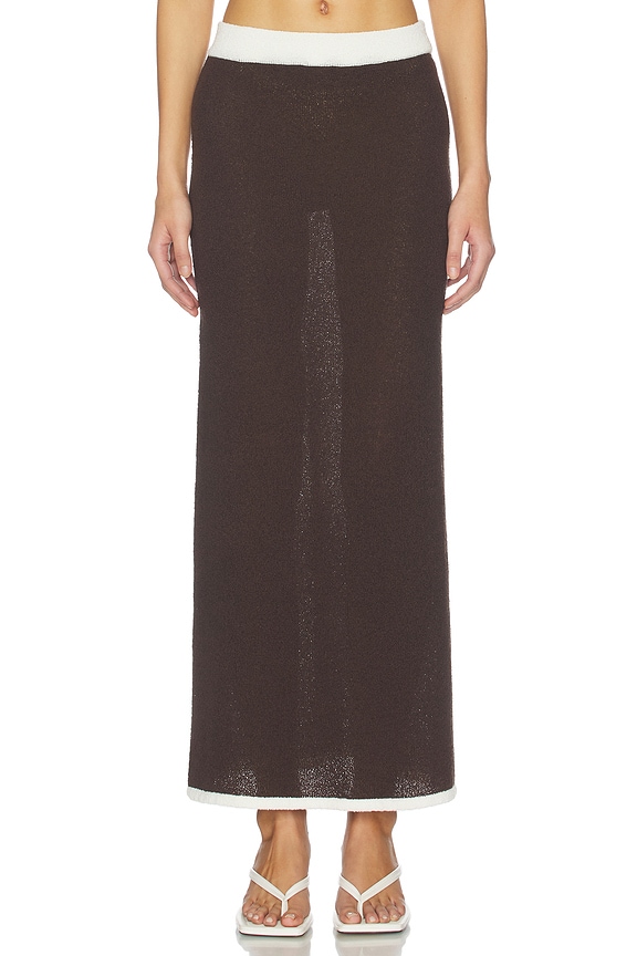 view 1 of 6 FALDA DE PUNTO MORGANNA in Chocolate