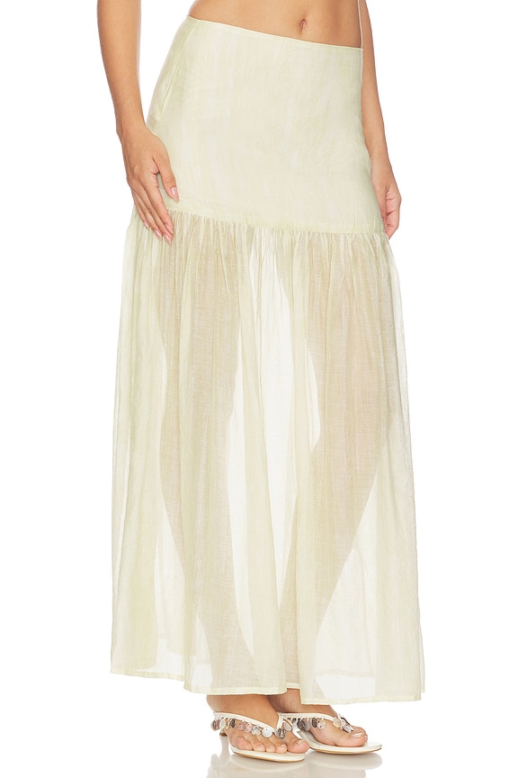 view 2 of 6 Saya Semi Sheer Maxi Skirt in Lime