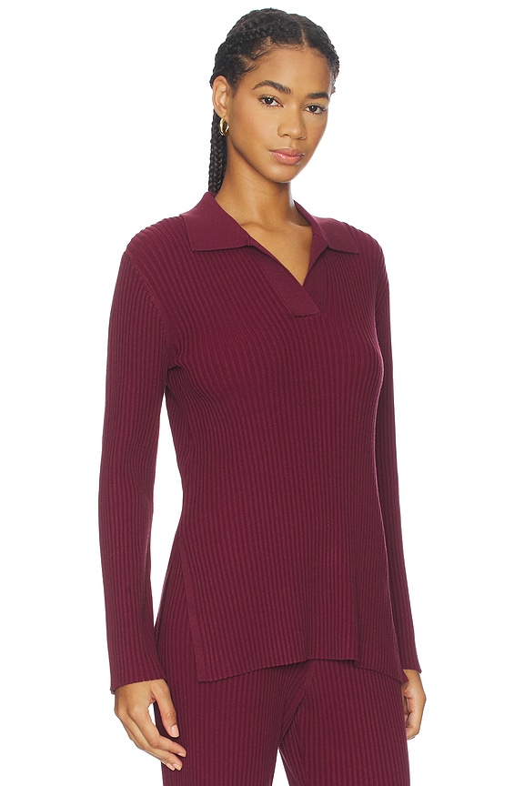 view 2 of 5 Calrine Knit Top in Burgundy