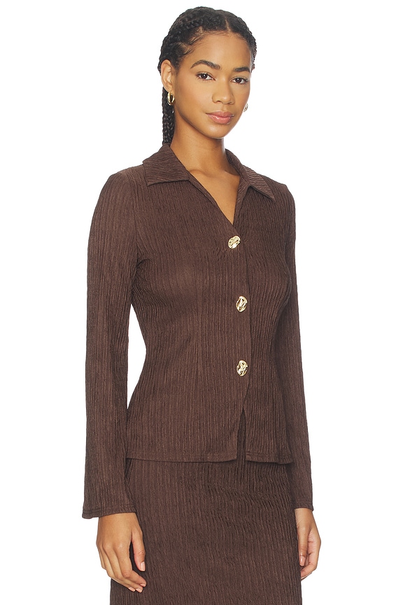 view 2 of 5 Tanea Jersey Top in Chocoloate Brown