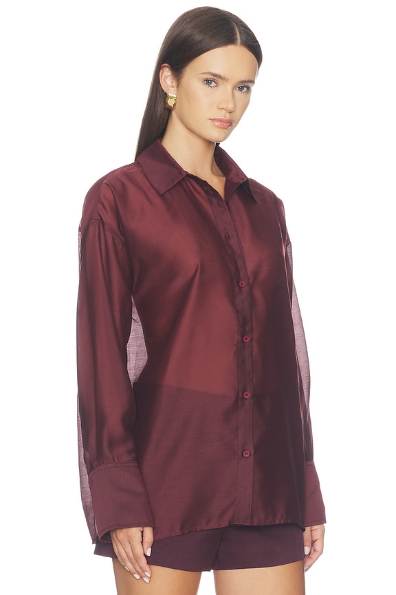 view 2 of 4 x REVOLVE Gracey Sheer Shirt in Rasin