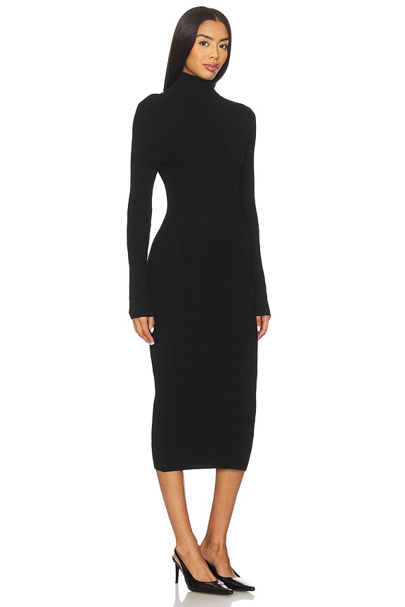 view 2 of 3 Eleanor All Over Stitch Bodycon Dress in Black