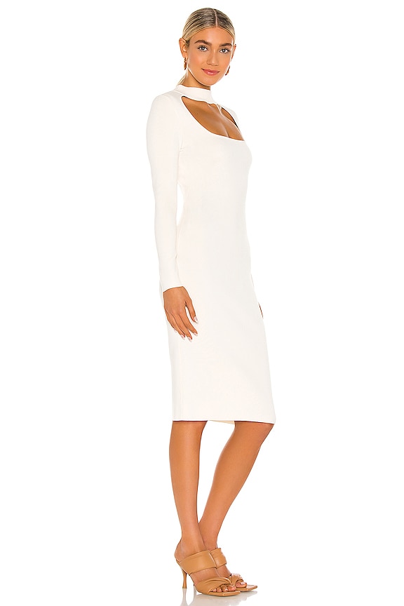view 2 of 3 Cut Out Mock Neck Dress in Chalk