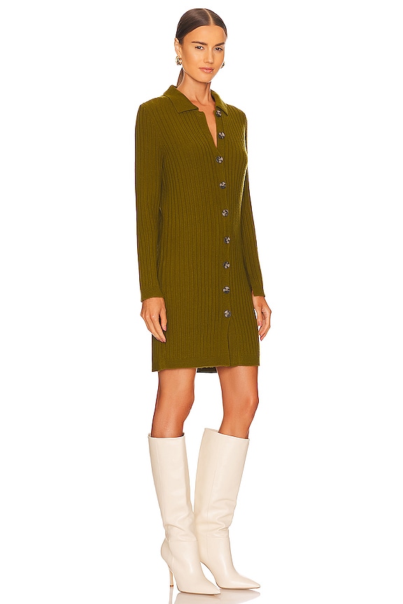 view 2 of 3 Button Down Mini Sweater Dress in Fir