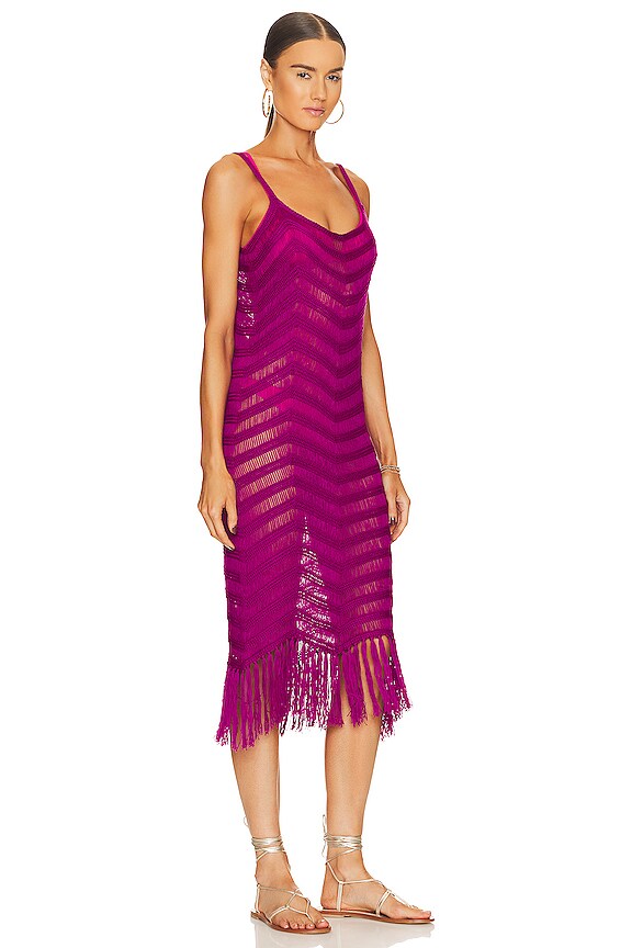 view 2 of 3 ROBE FRINGE in Radish