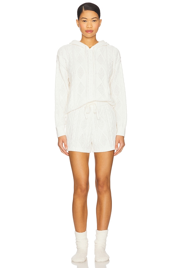 view 2 of 4 Sutton Chenille Cable Hoodie & Short Set in Egret