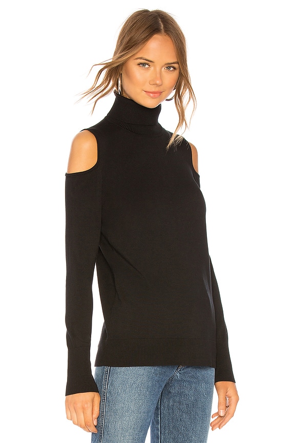 view 2 of 4 Cutout Shoulder Turtleneck in Black