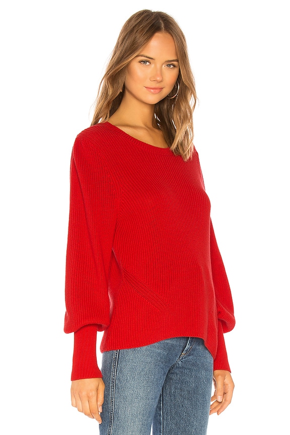 view 2 of 4 Bishop Sleeve Sweater in Cardinal Red