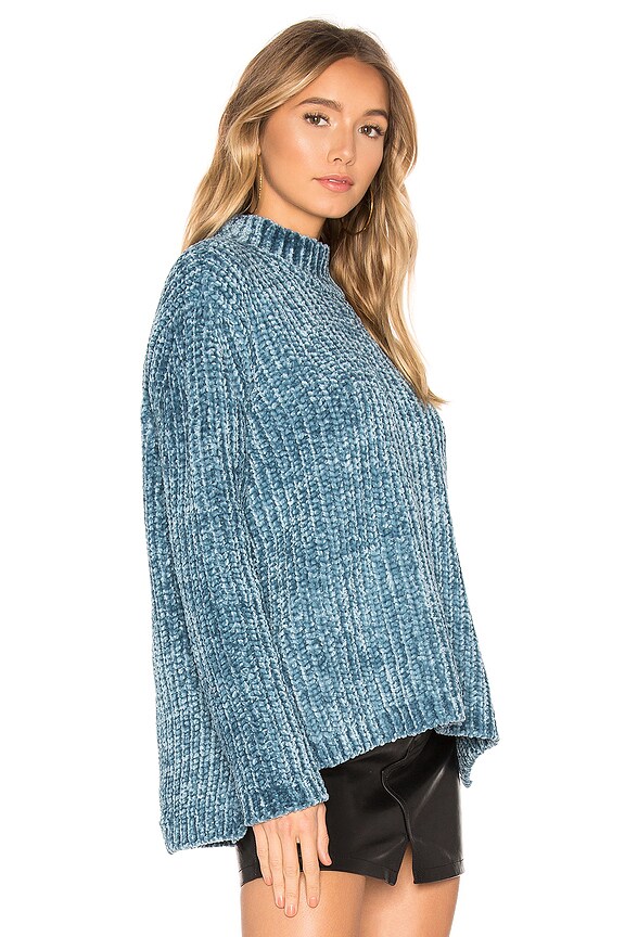 view 2 of 4 Chenille Mock Neck Sweater in Slate Blue