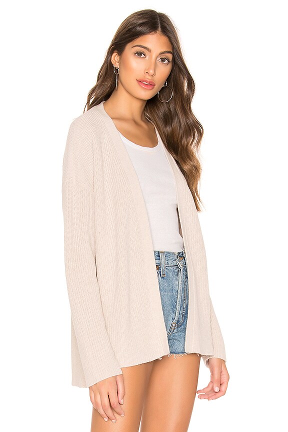 view 2 of 4 Open Front Shaker Cardi in Almond Melange