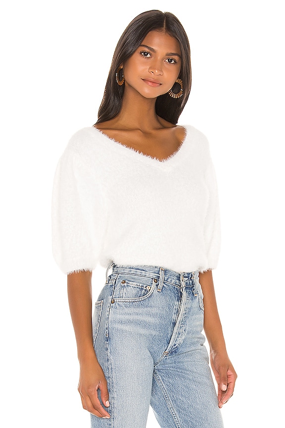 view 2 of 4 Short Puff Sleeve Pullover in Winter White