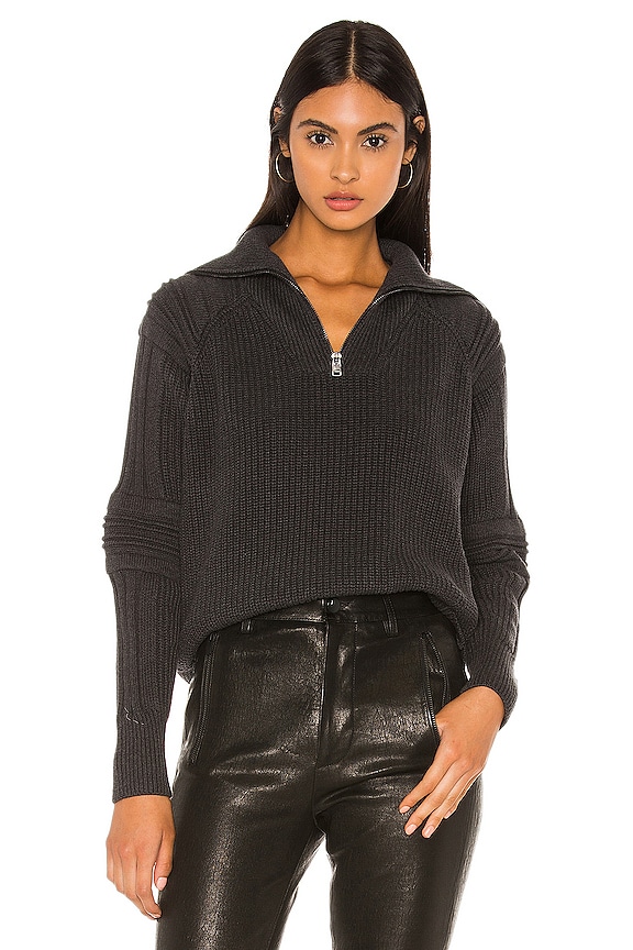 view 1 of 4 Half Zip-Up Pullover in Onyx Melange