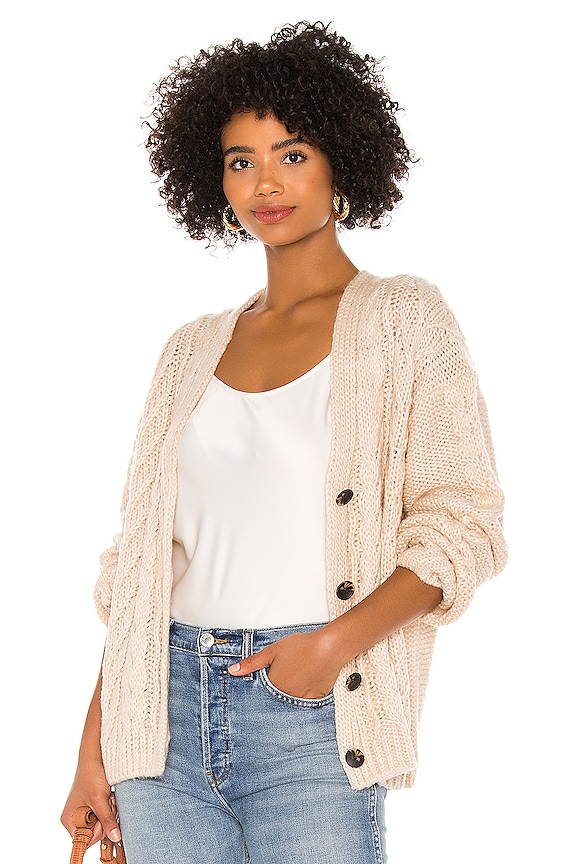 view 1 of 5 Mixed Cable Cardigan in Cream