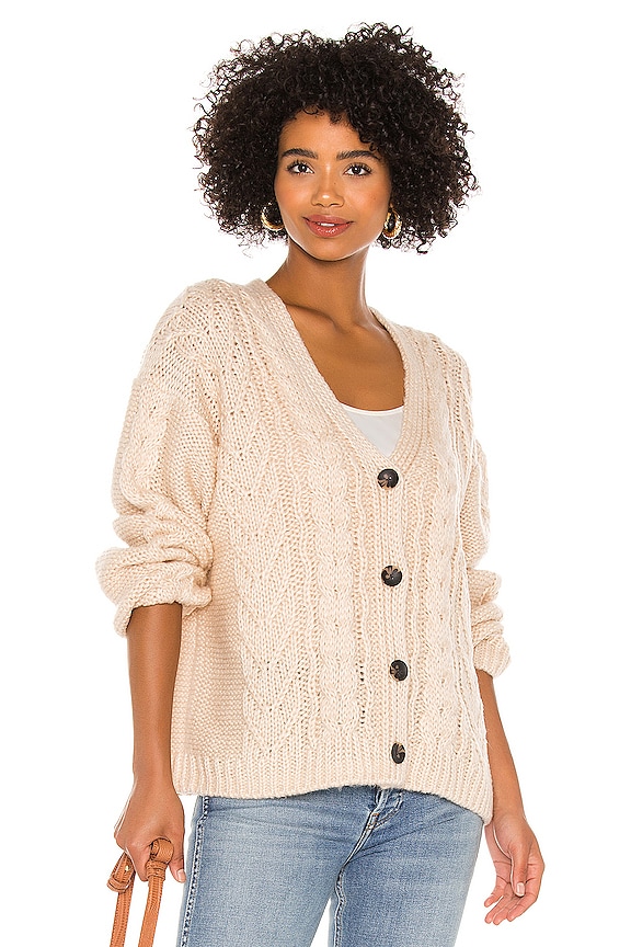 view 2 of 5 Mixed Cable Cardigan in Cream