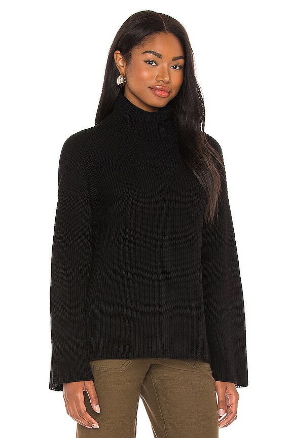 view 2 of 4 Wide Sleeve Turtleneck Tunic in Black