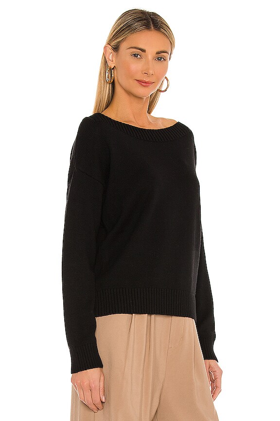 view 2 of 4 Boatneck Pullover in Black