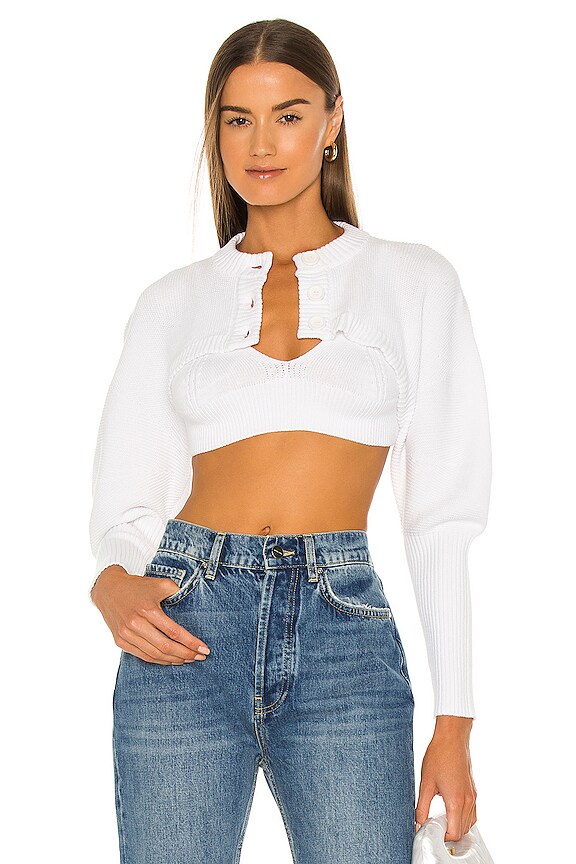 view 2 of 5 Links Links Teeny Cardi in Bleach White