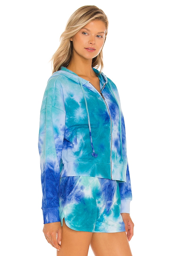 view 2 of 4 Tie Dye Zip Hoodie in Baja Blue Multi
