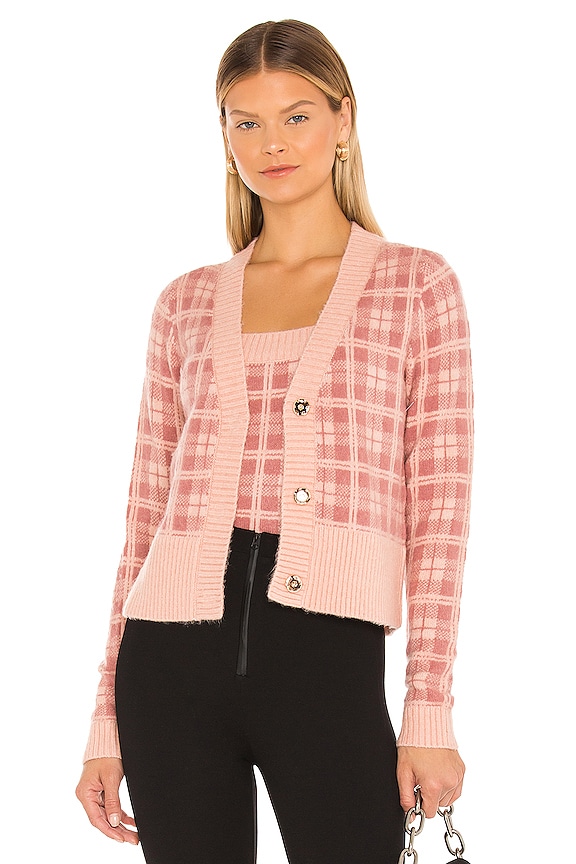 view 1 of 4 Plaid Cropped Cardigan in Blushing Multi