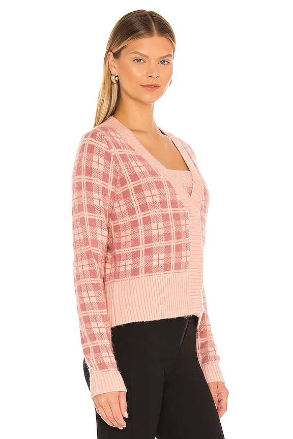 view 2 of 4 Plaid Cropped Cardigan in Blushing Multi