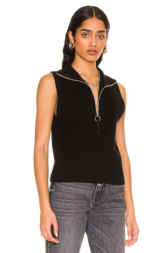 view 2 of 4 TOP AVEC DEMI-GLISSIÈRE in Black