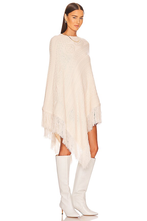 view 2 of 4 Mix Stitch Poncho in Cream