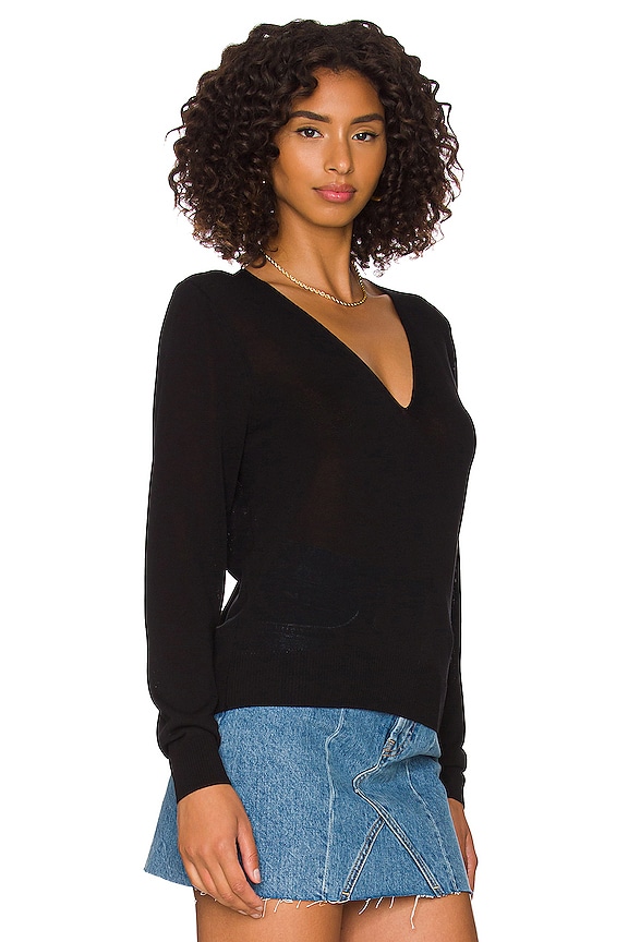 view 2 of 4 PULL DEEP V NECK in Black