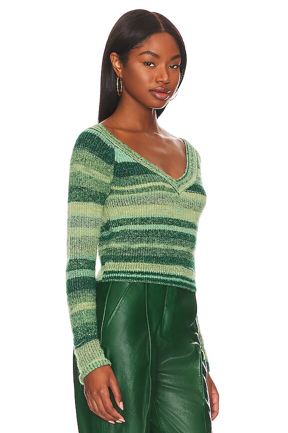 view 2 of 4 Off the Shoulder Spacedye Cropped Pullover in Pear Multi