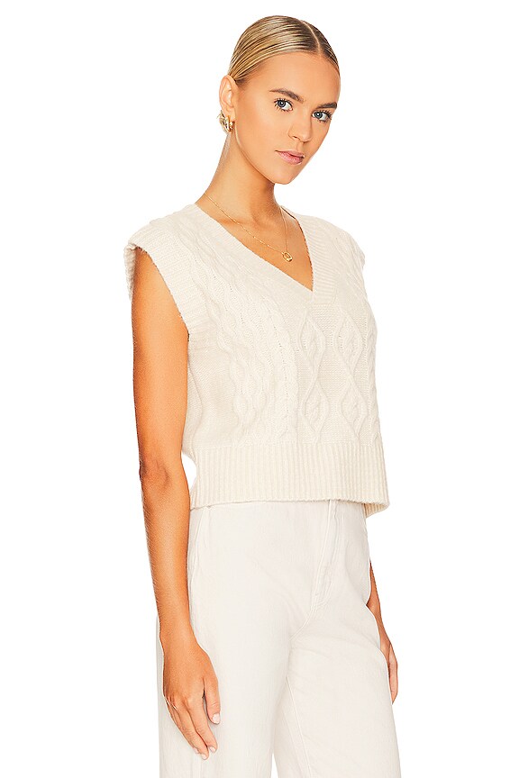 view 2 of 4 CROPPED CABLE 조끼 in Cream
