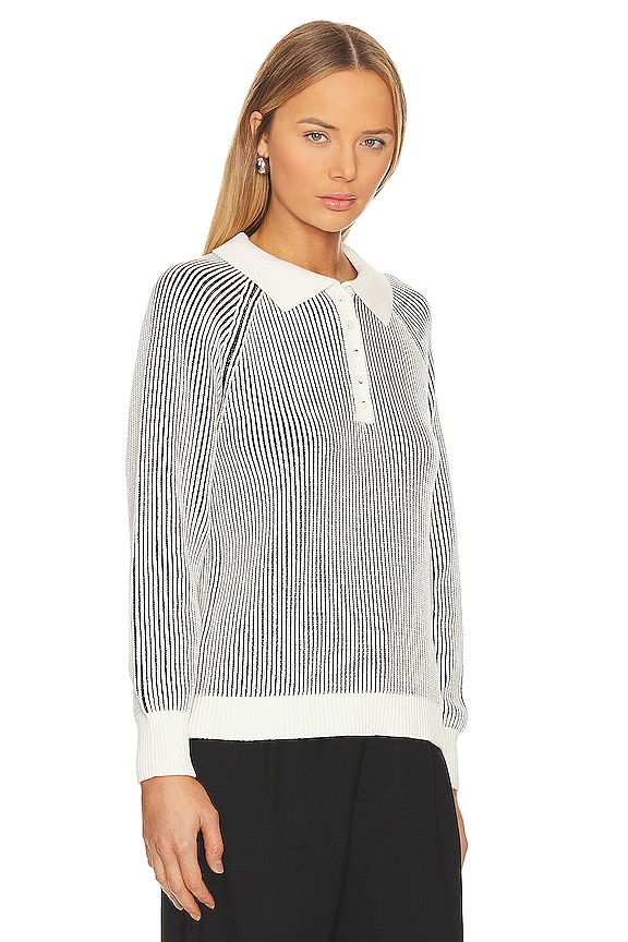 view 2 of 5 Plaited Johnny Collar Pullover Sweater in Chalk Multi