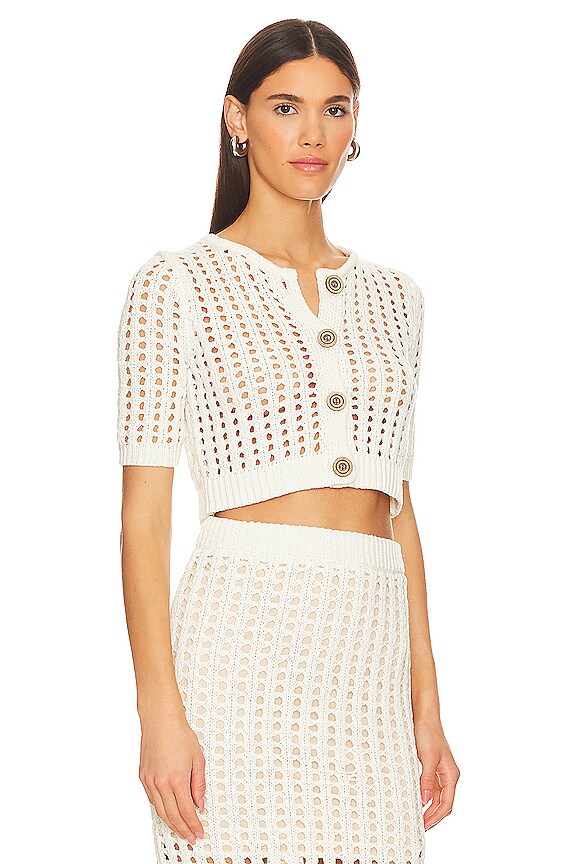 view 2 of 4 УКОРОЧЕННЫЙ КАРДИГАН ADELE in Chalk