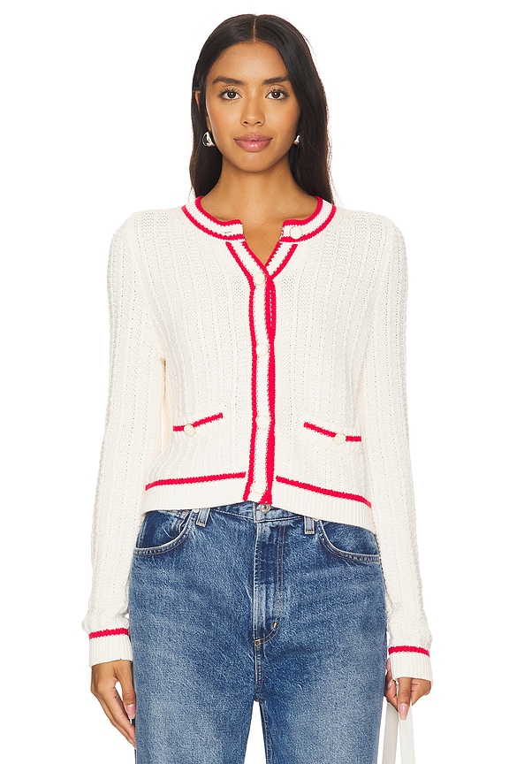 view 2 of 5 Laurel Crew Neck Trophy Cardi in Sea Salt Multi